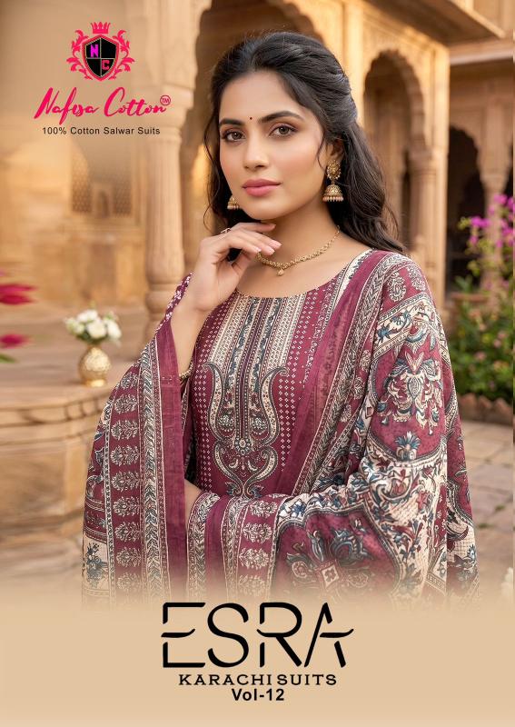 Nafisa cotton esra vol-12 karachi cotton dress materials wholesale